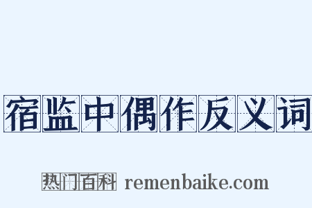 宿监中偶作反义词是什么意思的图片